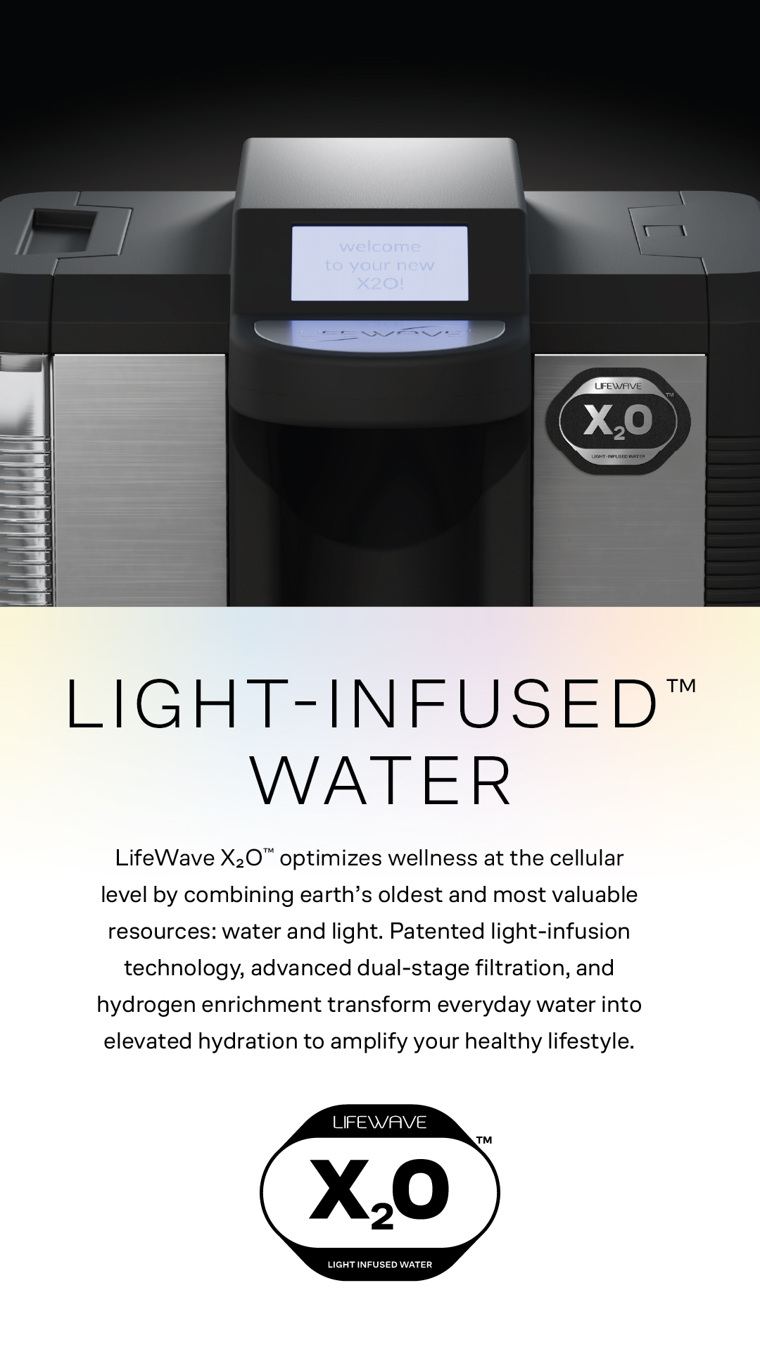 Light-infused water LifeWave X₂O story visual