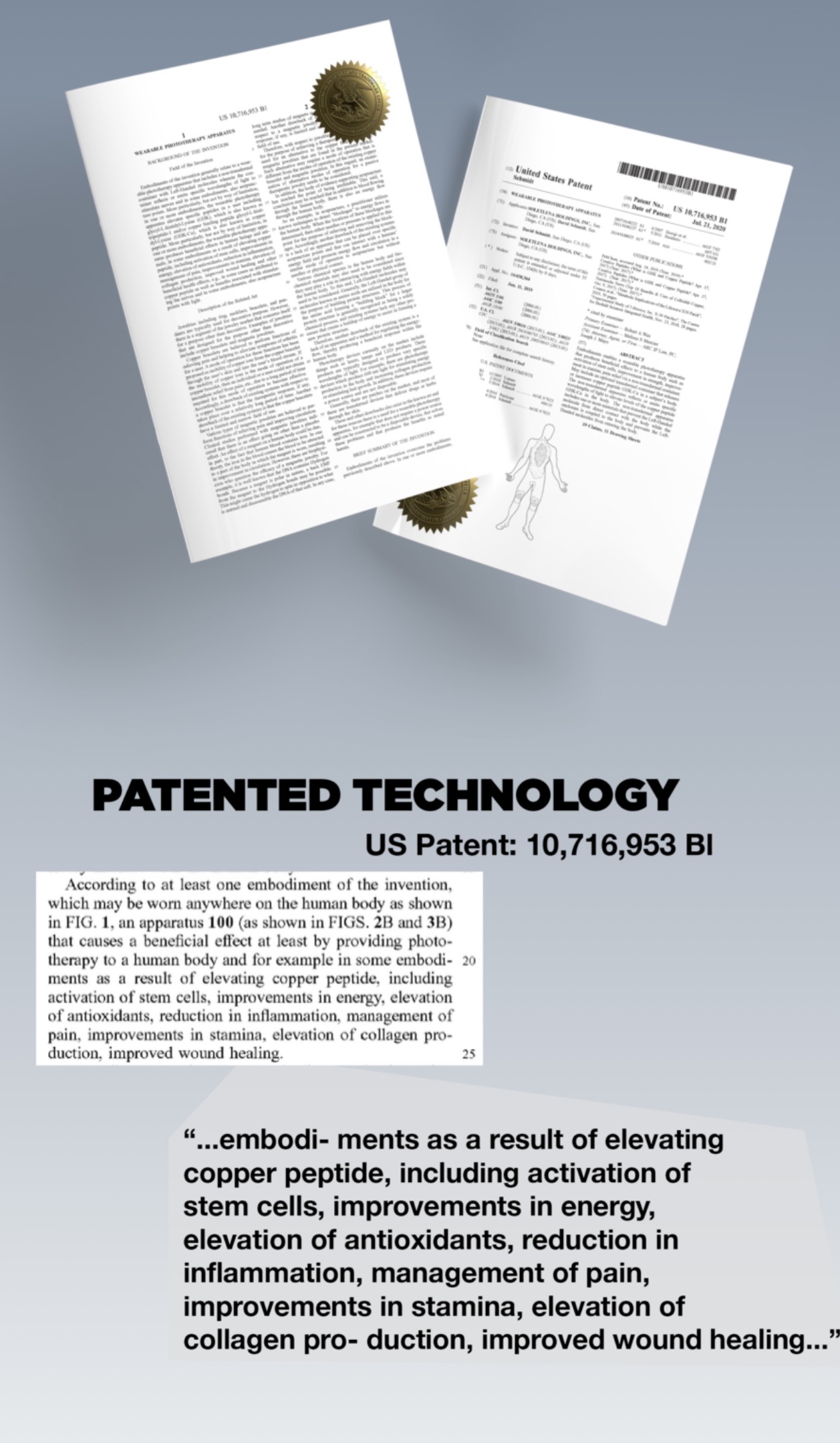 Patented technology proof artwork